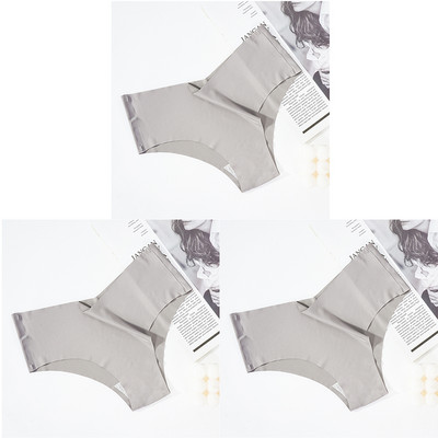 3Pcs/set bešavne gaćice za žene Ice Silk niskog struka Rastezljivo donje rublje Udobno seksi žensko jednobojno donje rublje