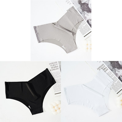 3Pcs/set bešavne gaćice za žene Ice Silk niskog struka Rastezljivo donje rublje Udobno seksi žensko jednobojno donje rublje