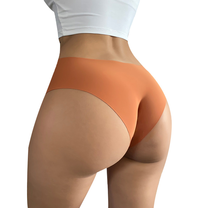 3Pcs/set bešavne gaćice za žene Ice Silk niskog struka Rastezljivo donje rublje Udobno seksi žensko jednobojno donje rublje