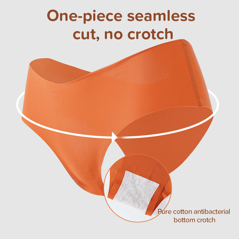 3Pcs/set bešavne gaćice za žene Ice Silk niskog struka Rastezljivo donje rublje Udobno seksi žensko jednobojno donje rublje