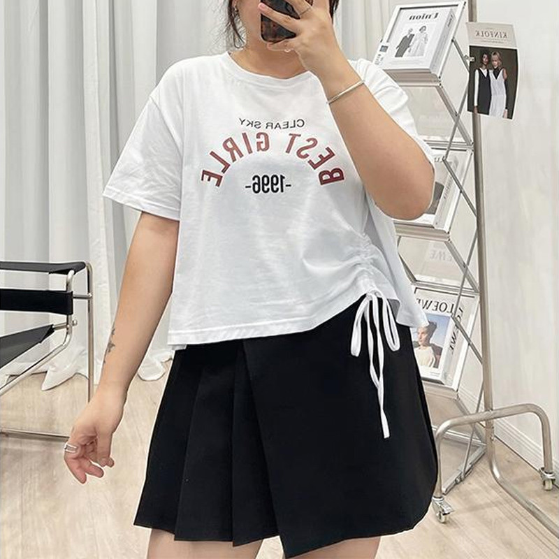 Ljeto 2023. Nova prevelika majica kratkih rukava s okruglim izrezom Ženske kratke rukave s ispisom slova Labavi ležerni puloveri u korejskom stilu