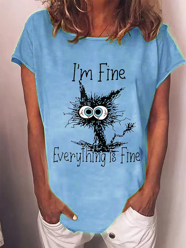 Tricou cu mânecă scurtă, 5XL, cu imprimeu de pisici Kawaii 3D, tricou cu mânecă scurtă, cu decolteu mare