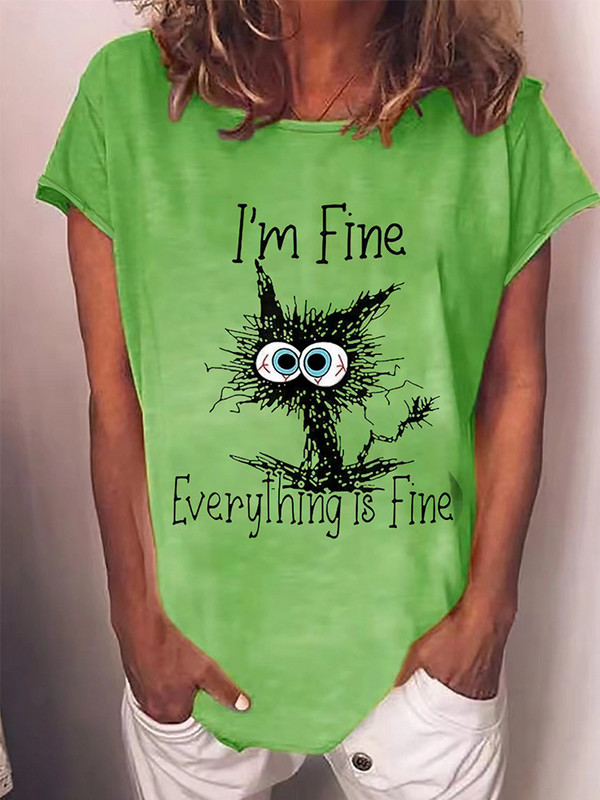 Tricou cu mânecă scurtă, 5XL, cu imprimeu de pisici Kawaii 3D, tricou cu mânecă scurtă, cu decolteu mare