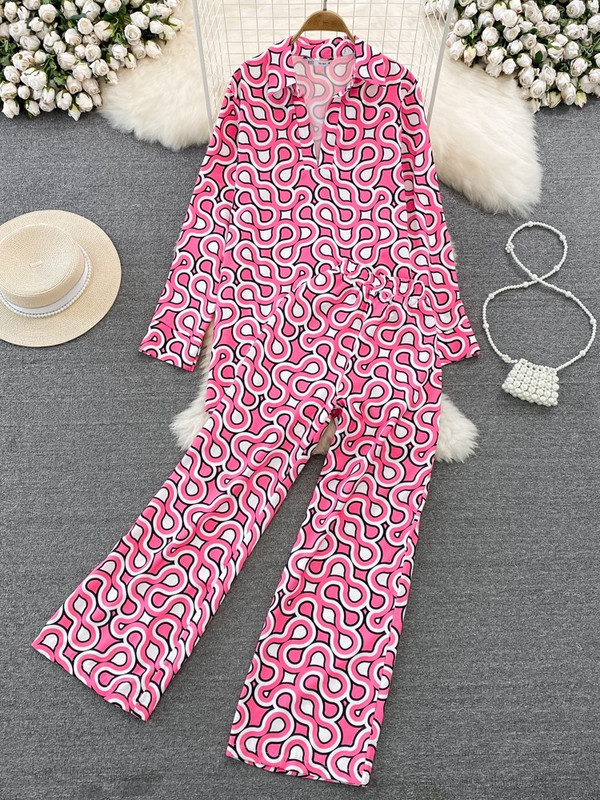 Proljeće, žene Ležerno slobodno odijelo s cvjetnim hlačama Elegantne majice Majice Hlače širokih nogavica 2 komada Ženska modna blagdanska trenirka