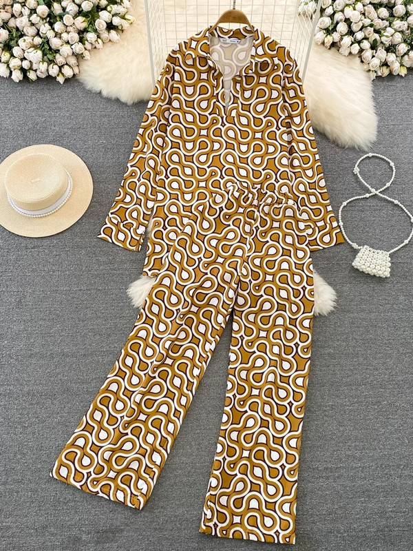 Proljeće, žene Ležerno slobodno odijelo s cvjetnim hlačama Elegantne majice Majice Hlače širokih nogavica 2 komada Ženska modna blagdanska trenirka