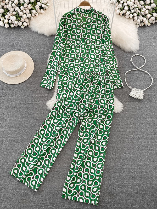 Proljeće, žene Ležerno slobodno odijelo s cvjetnim hlačama Elegantne majice Majice Hlače širokih nogavica 2 komada Ženska modna blagdanska trenirka