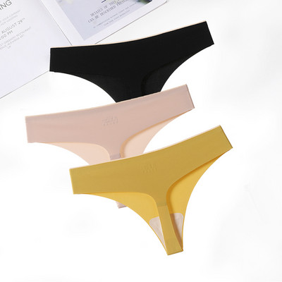 FallSweet 3 ks/sada! Bezšvové tangá, sexy tangá, spodná bielizeň pre ženy, ľadovo hodvábne dámske spodné prádlo s T-back nohavičky, veľkosť ML XL