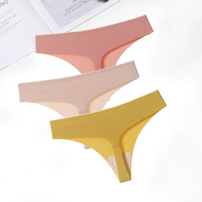 FallSweet 3 ks/sada! Bezšvové tangá, sexy tangá, spodná bielizeň pre ženy, ľadovo hodvábne dámske spodné prádlo s T-back nohavičky, veľkosť ML XL