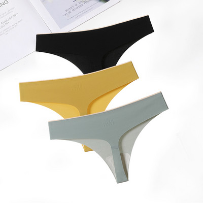 FallSweet 3 ks/sada! Bezšvové tangá, sexy tangá, spodná bielizeň pre ženy, ľadovo hodvábne dámske spodné prádlo s T-back nohavičky, veľkosť ML XL