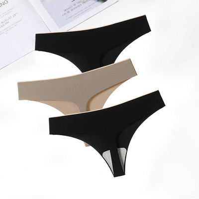FallSweet 3 ks/sada! Bezšvové tangá, sexy tangá, spodná bielizeň pre ženy, ľadovo hodvábne dámske spodné prádlo s T-back nohavičky, veľkosť ML XL