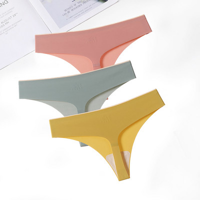 FallSweet 3 ks/sada! Bezšvové tangá, sexy tangá, spodná bielizeň pre ženy, ľadovo hodvábne dámske spodné prádlo s T-back nohavičky, veľkosť ML XL