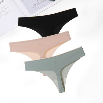 FallSweet 3 ks/sada! Bezšvové tangá, sexy tangá, spodná bielizeň pre ženy, ľadovo hodvábne dámske spodné prádlo s T-back nohavičky, veľkosť ML XL