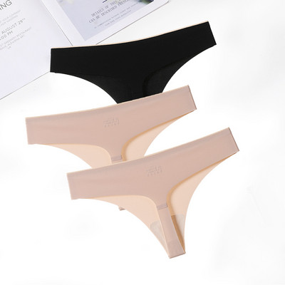 FallSweet 3 ks/sada! Bezšvové tangá, sexy tangá, spodná bielizeň pre ženy, ľadovo hodvábne dámske spodné prádlo s T-back nohavičky, veľkosť ML XL