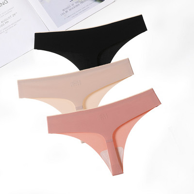 FallSweet 3 ks/sada! Bezšvové tangá, sexy tangá, spodná bielizeň pre ženy, ľadovo hodvábne dámske spodné prádlo s T-back nohavičky, veľkosť ML XL