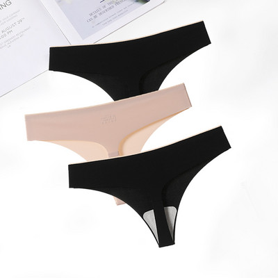FallSweet 3 ks/sada! Bezšvové tangá, sexy tangá, spodná bielizeň pre ženy, ľadovo hodvábne dámske spodné prádlo s T-back nohavičky, veľkosť ML XL