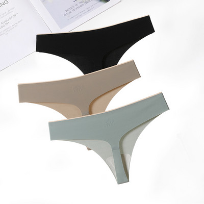 FallSweet 3 ks/sada! Bezšvové tangá, sexy tangá, spodná bielizeň pre ženy, ľadovo hodvábne dámske spodné prádlo s T-back nohavičky, veľkosť ML XL