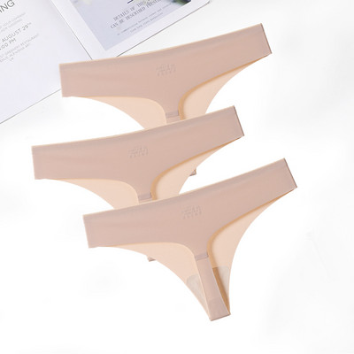 FallSweet 3 ks/sada! Bezšvové tangá, sexy tangá, spodná bielizeň pre ženy, ľadovo hodvábne dámske spodné prádlo s T-back nohavičky, veľkosť ML XL