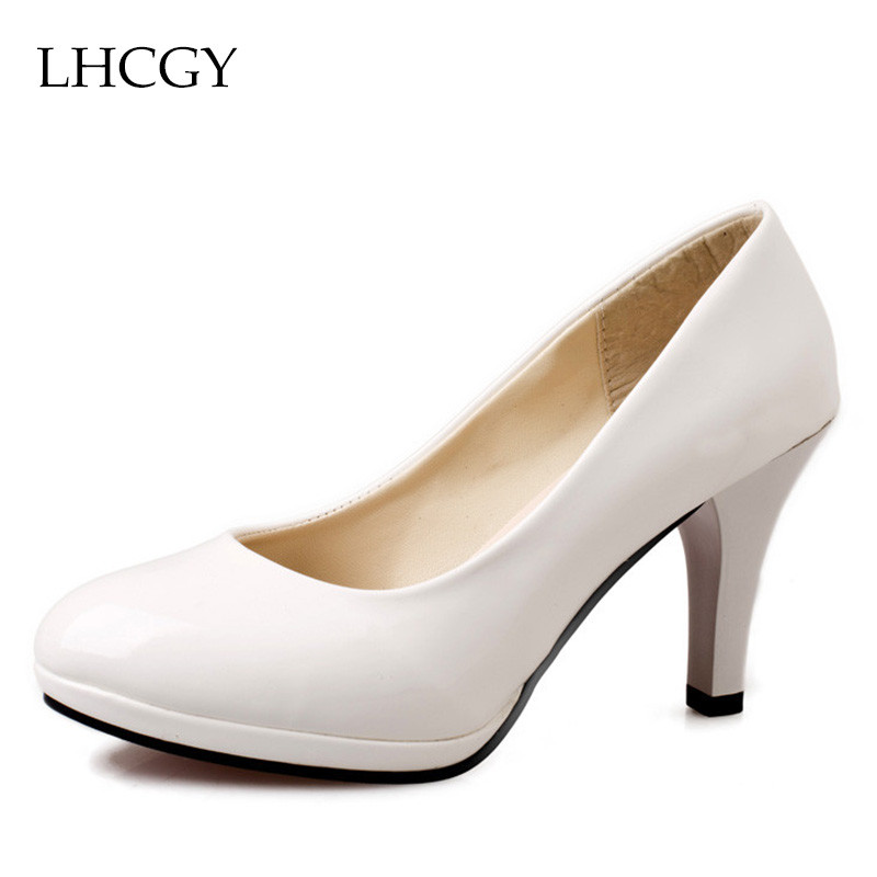 Dámske svadobné topánky, lakované kožené, vysoké podpätky, lodičky, elegantné kancelárske topánky, lodičky, zapatos mujer 6072