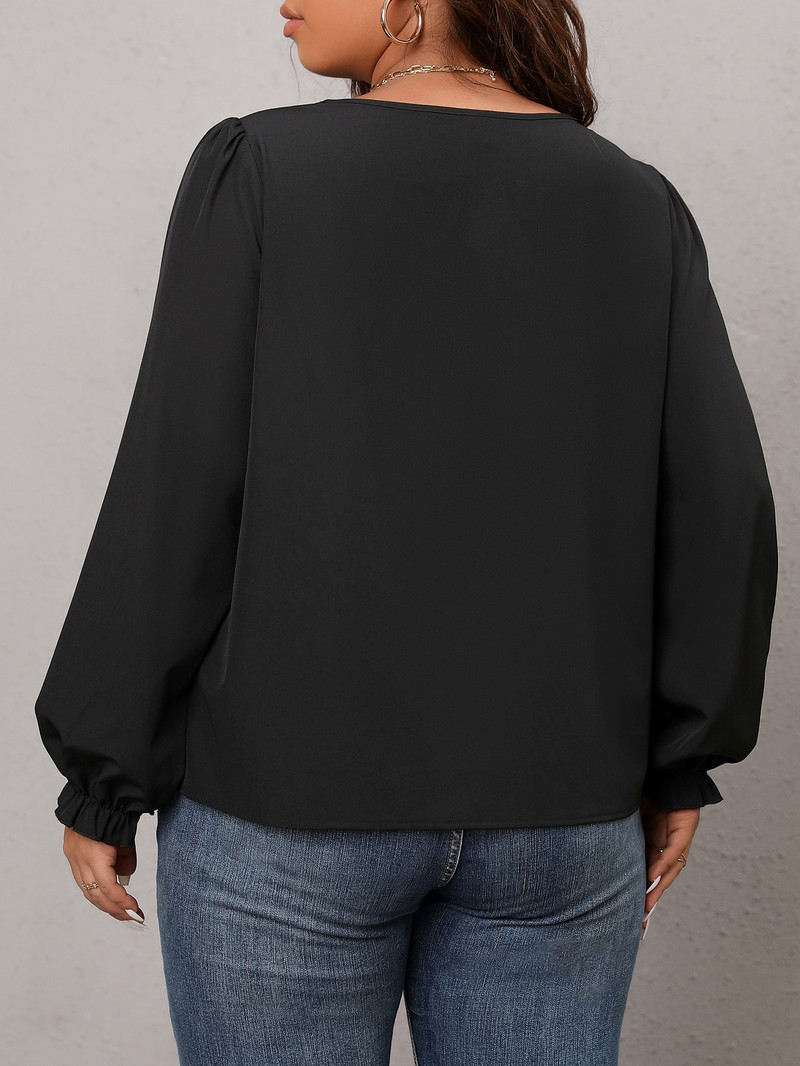 Bluză Finjani pentru femei de dimensiuni mari, cu umăr căzut, tricot cu nervuri, top cu lanț auriu, îmbrăcăminte casual pentru toamnă nou