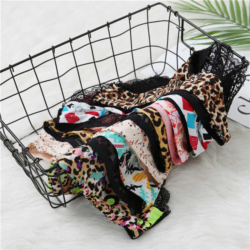 Dámske sexy čipkované nohavičky z bavlny, bezšvové priedušné leopardové sexy spodné prádlo z ľadového hodvábu, módne spodné prádlo