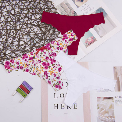 Dámske spodné prádlo s logom srdca za najnižšiu cenu, sexy, pohodlné, bavlnené, s dlhým rukávom, tangá, 3 ks