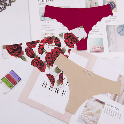 Dámske spodné prádlo s logom srdca za najnižšiu cenu, sexy, pohodlné, bavlnené, s dlhým rukávom, tangá, 3 ks