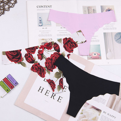 Dámske spodné prádlo s logom srdca za najnižšiu cenu, sexy, pohodlné, bavlnené, s dlhým rukávom, tangá, 3 ks