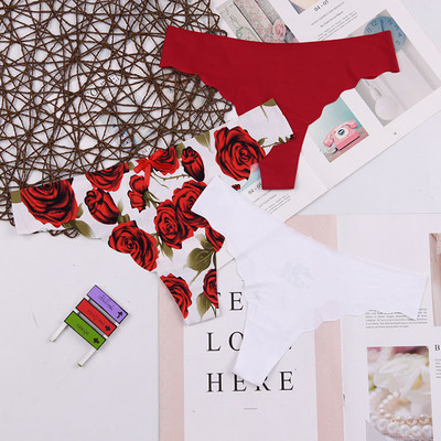 Dámske spodné prádlo s logom srdca za najnižšiu cenu, sexy, pohodlné, bavlnené, s dlhým rukávom, tangá, 3 ks