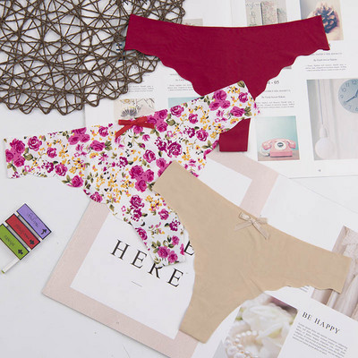 Dámske spodné prádlo s logom srdca za najnižšiu cenu, sexy, pohodlné, bavlnené, s dlhým rukávom, tangá, 3 ks