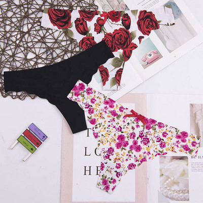 Dámske spodné prádlo s logom srdca za najnižšiu cenu, sexy, pohodlné, bavlnené, s dlhým rukávom, tangá, 3 ks