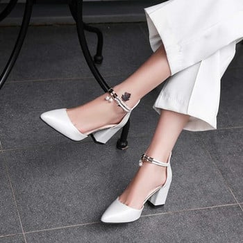 Летни дамски обувки Помпи с остри пръсти Рокля с високи токчета Лодка Сватба Tenis Feminino отстрани със сандали Zapatos Mujer Wedding 2021