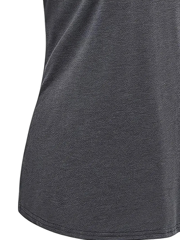 Tricou de damă de mărime plus mare, la modă, solid, cu mânecă scurtă, cu decolteu în V, mai sus, vară, confortabil, respirabil, încrucișat, ocazional, tricou lejer