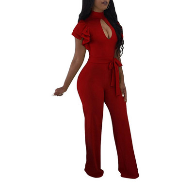 Ljetni kombinezoni Vestido Kombinezoni kratkih rukava s volanima Ženski kombinezon Elegantne ženske hlače širokih nogavica Ženski seksi puni bodi