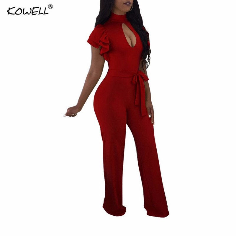 Ljetni kombinezoni Vestido Kombinezoni kratkih rukava s volanima Ženski kombinezon Elegantne ženske hlače širokih nogavica Ženski seksi puni bodi