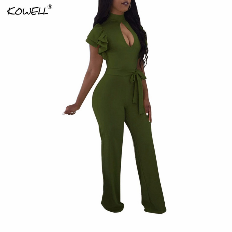 Ljetni kombinezoni Vestido Kombinezoni kratkih rukava s volanima Ženski kombinezon Elegantne ženske hlače širokih nogavica Ženski seksi puni bodi