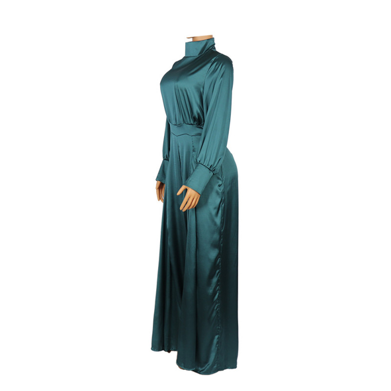 Europska američka moda Ženski jesenski novi stil Ženski kombinezon dugih rukava Zvonaste hlače Satenski kombinezon visokog struka Jednobojni