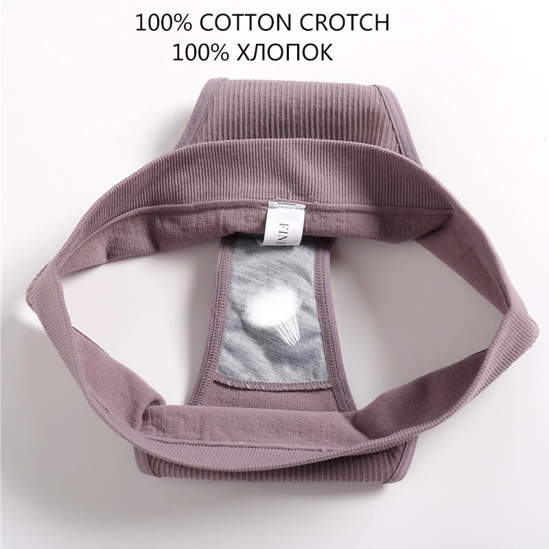 3 vnt./komplektas Moteriškos medvilninės kelnaitės Besiūlės stringai aukštu juosmeniu Patogios seksualios moteriškos apatinės kelnaitės Kelnaitės Intymios S-XL
