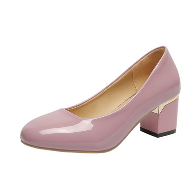 Nauji Moteriški Siurbliai Lakinė Oda Aukštakulniai Valties Batai Auksiniai Kulnai Ol Office Lady Batai Basic Pump Juoda Pavasario Rudens Rožinė 1176N