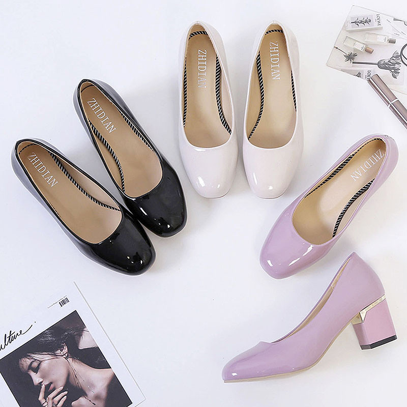 Nauji Moteriški Siurbliai Lakinė Oda Aukštakulniai Valties Batai Auksiniai Kulnai Ol Office Lady Batai Basic Pump Juoda Pavasario Rudens Rožinė 1176N