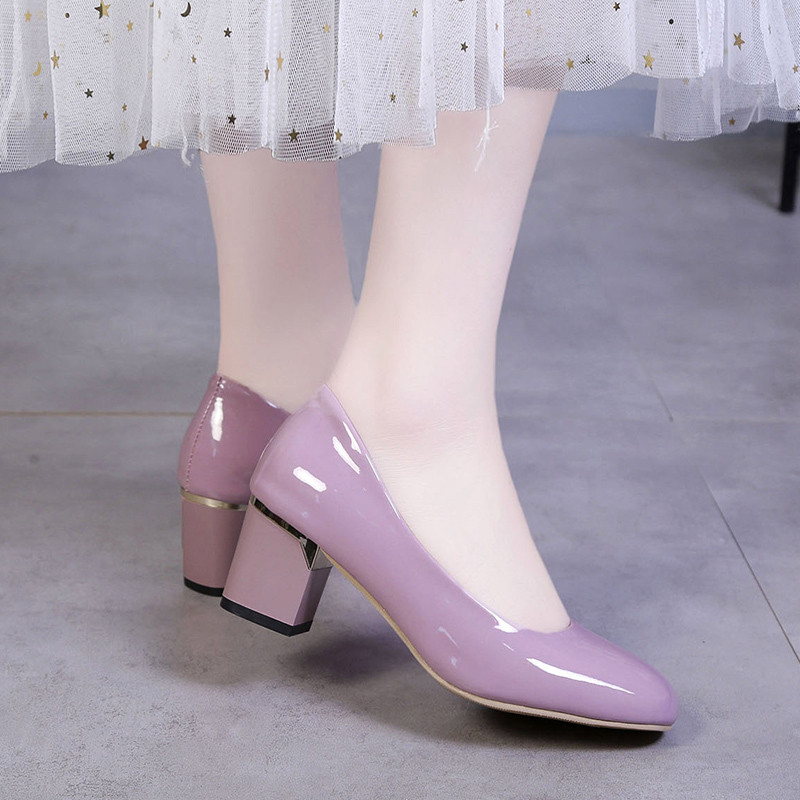 Nauji Moteriški Siurbliai Lakinė Oda Aukštakulniai Valties Batai Auksiniai Kulnai Ol Office Lady Batai Basic Pump Juoda Pavasario Rudens Rožinė 1176N