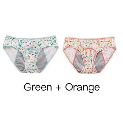 2 τμχ εσώρουχο περιόδου Γυναικείο βαμβακερό σλιπ Τρεις στρώσεις από στεγανό κορίτσι φυσιολογικό παντελόνι φοιτητικό εσώρουχο στη μέση