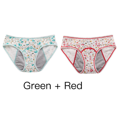2 τμχ εσώρουχο περιόδου Γυναικείο βαμβακερό σλιπ Τρεις στρώσεις από στεγανό κορίτσι φυσιολογικό παντελόνι φοιτητικό εσώρουχο στη μέση