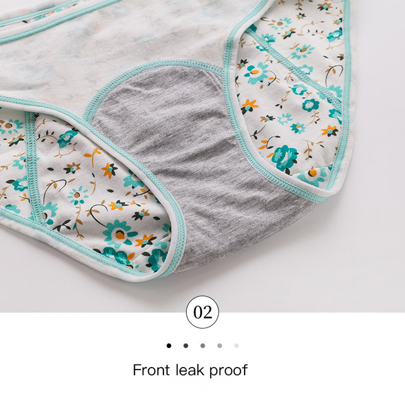 2 τμχ εσώρουχο περιόδου Γυναικείο βαμβακερό σλιπ Τρεις στρώσεις από στεγανό κορίτσι φυσιολογικό παντελόνι φοιτητικό εσώρουχο στη μέση