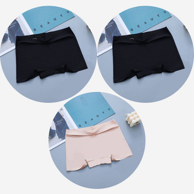 BZEL 3PCS Ženske gaćice Bešavne bokserice Prozračno donje rublje Udobne kratke hlače za dječake Svileno satensko donje rublje Ženske sportske gaće