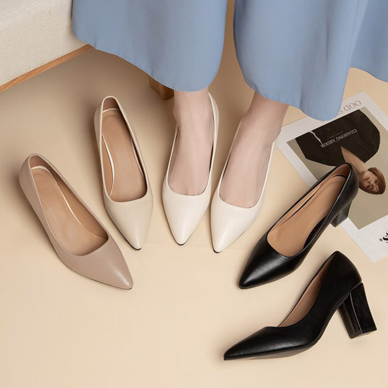 Didelis dydis 41 Moteriški Pumps Aukštakulniai Suknele Batai Smailia nosimi Valties Batai Moteriški Vestuviniai Kvadratakulniai Moteriška Suknelės Batai 9140N