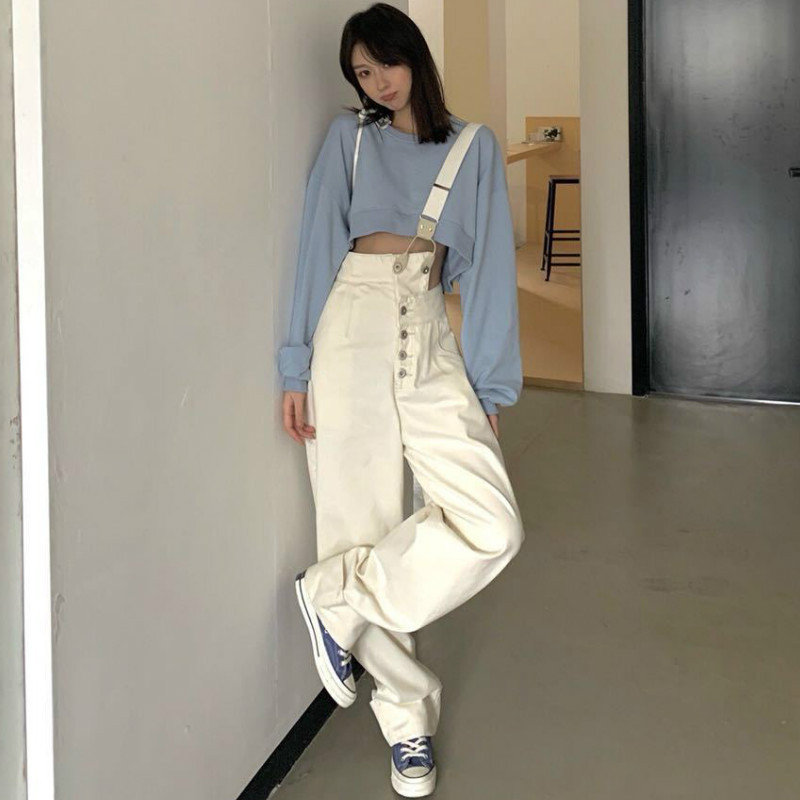 Ženski kombinezoni Traper Novi dizajn Asimetrične naramenice s visokim strukom Pugmad Cool Streetwear Chic Trendy Loose Ulzzang