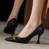 Ženske cipele s visokom petom Brodske cipele s metalnim lancem Dizajnerske cipele s visokom potpeticom Cipele na visoku petu Ženske plitke jednostruke cipele 9828N