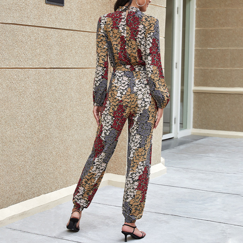 Ženski kombinezon, kombinezon od šifona, kombinezon s V izrezom, dugih rukava, klupska odjeća Široka odjeća za hlače Hlače, kombinezoni, kombinezoni za zabavu, večer