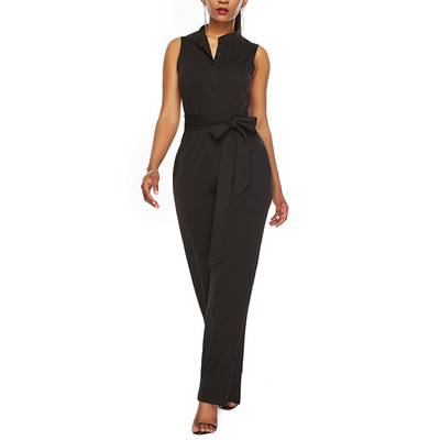 Salopetă pentru femei Pantaloni largi ocazional cu garnitură de vară Salopete fără mâneci Combi pantaloni maxi sexy siamezi La modă