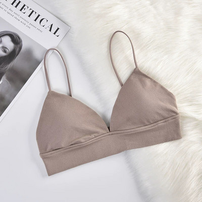 2022 új nyári női melltartó francia háromszög cső felső szexi varrat nélküli melltartó Camisole vezeték nélküli, hát nélküli fehérnemű Bralette